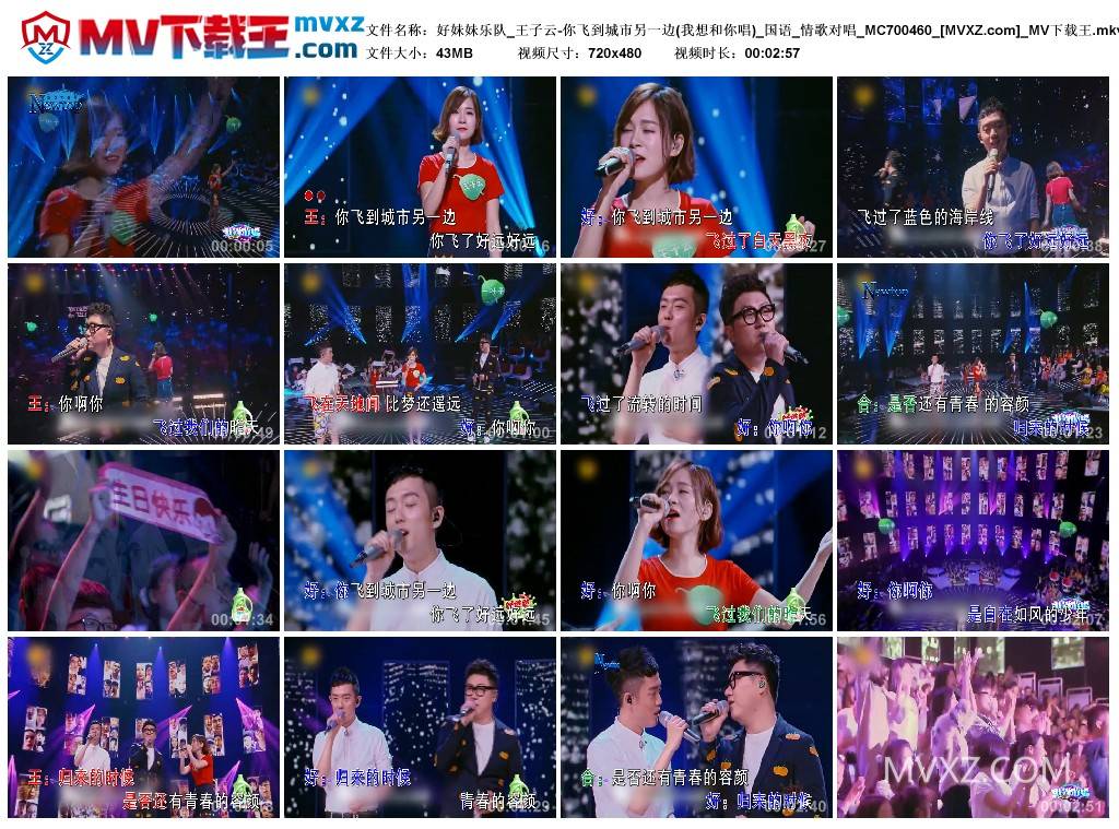 好妹妹乐队_王子云-你飞到城市另一边(我想和你唱)_国语_情歌对唱_MC700460